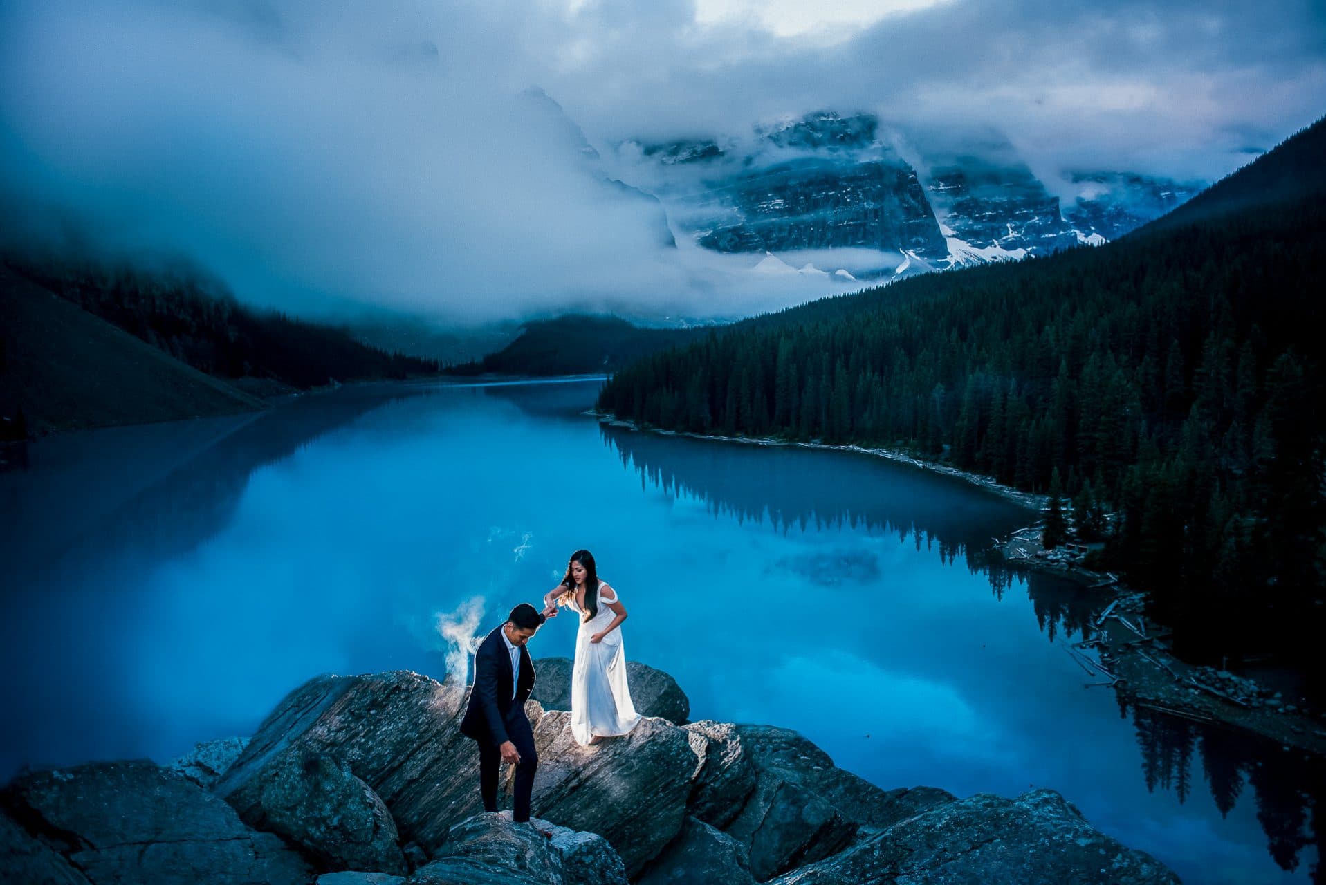 Moraine Lake Engagement Session | Julia + Andy